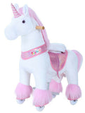 PonyCycle Pink Unicorn UX Series Kids Manual Ride on Horse Medium 4-9 Year