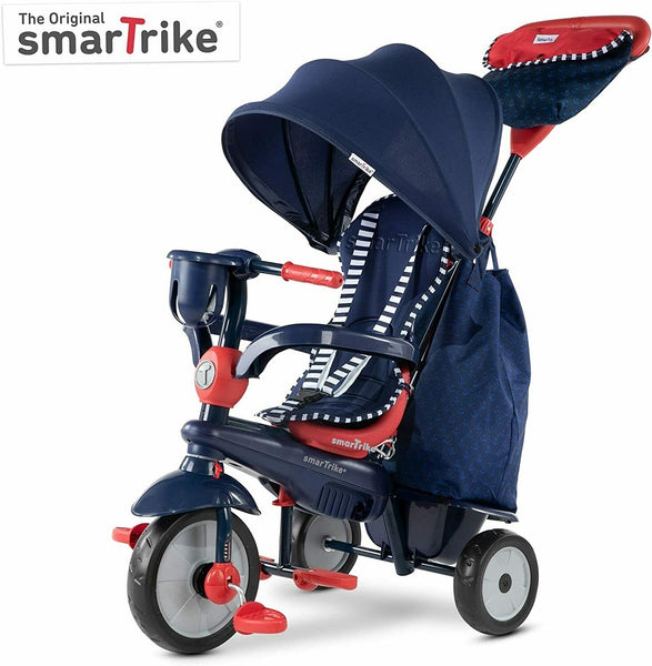 SmarTrike Classic Swirl 4 in 1 Kids Tricycle Trike 15 to 36 Months Blue Red