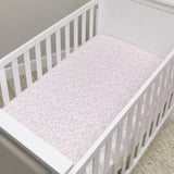 Cotton Fitted Crib Sheet Pink/White